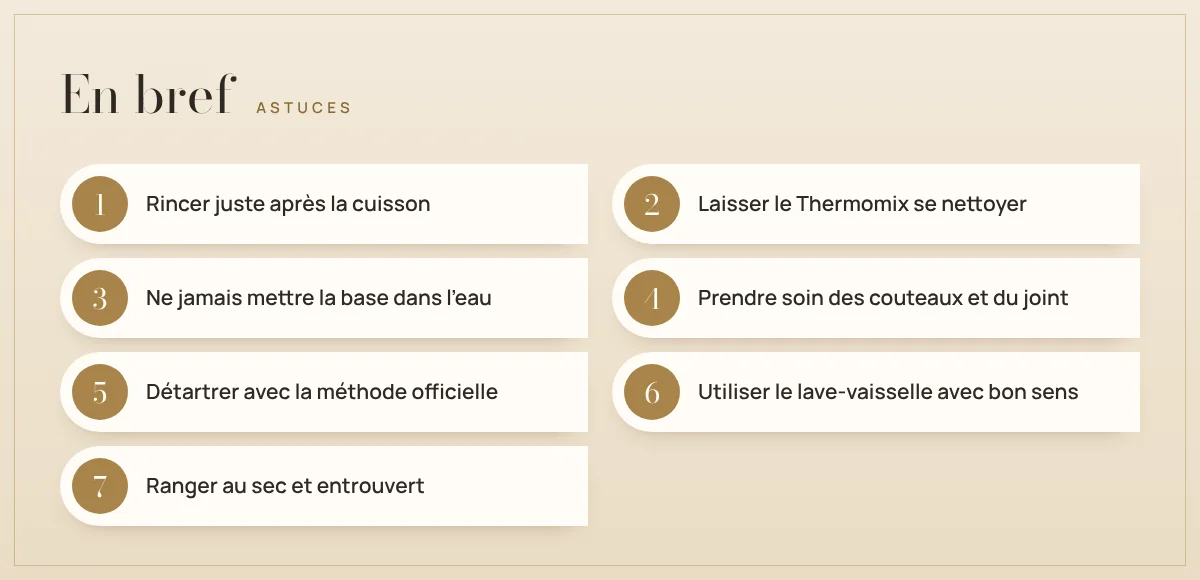 En bref : 7 astuces simples pour garder votre Thermomix propre et comme neuf